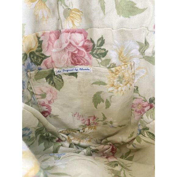 Tapestry Patchwork Crossbody Purse An Original by Rhonda Hand Sewn Green & Beige - Picture 9 of 10